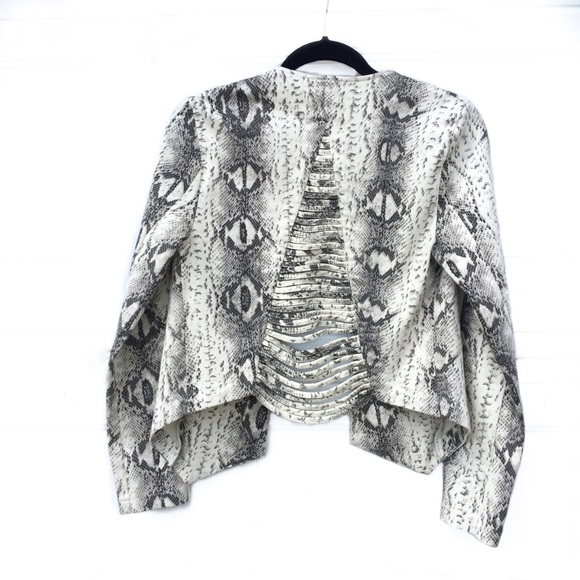 Mustard Seed Python Distressed Blazer - Picture 3 of 4